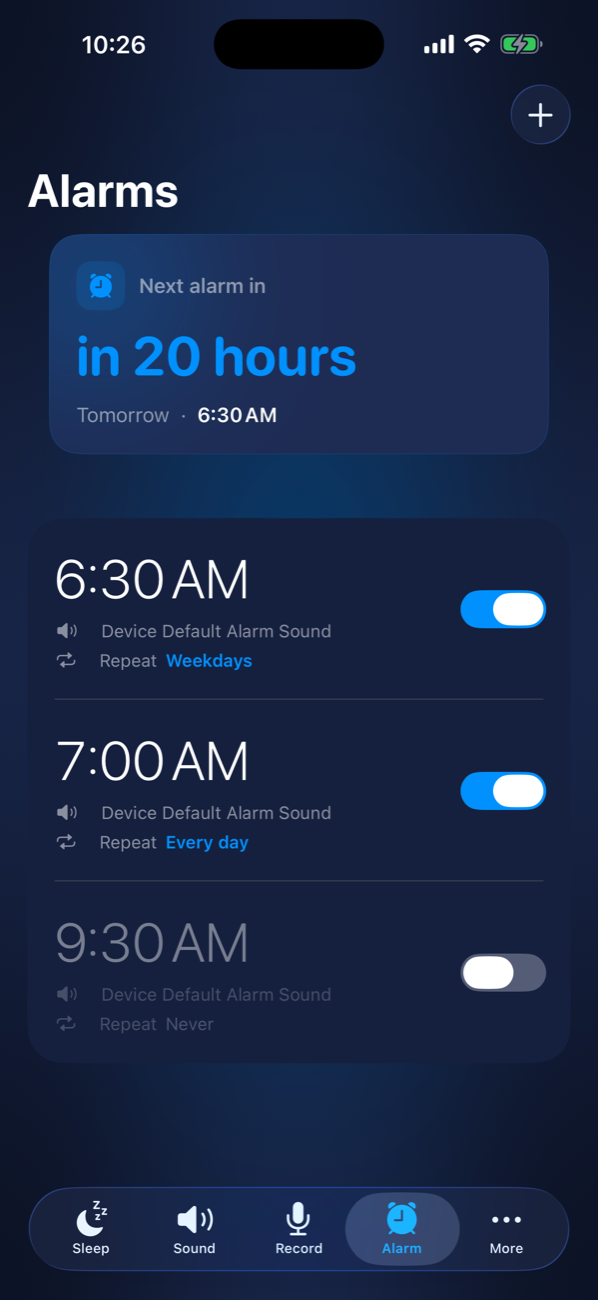 A clean, reliable alarm